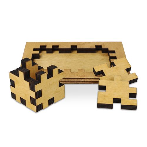 Træ kubus-puslespil - Billede 2